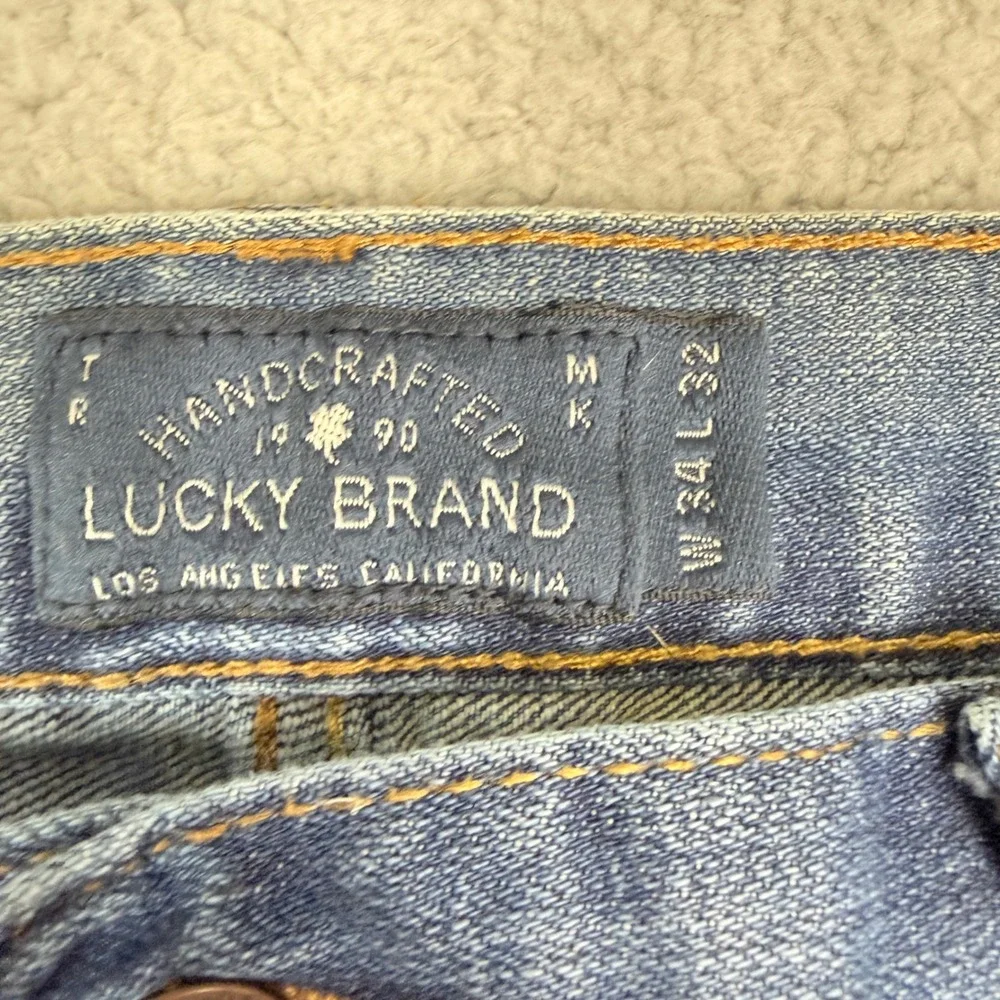 Lucky Brand 221 Original Straight Mens Blue Jeans 34x32 Medium Wash Denim